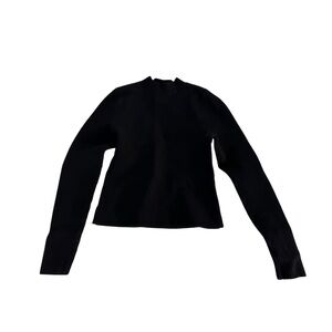 Black ribbed mock neck top size Small